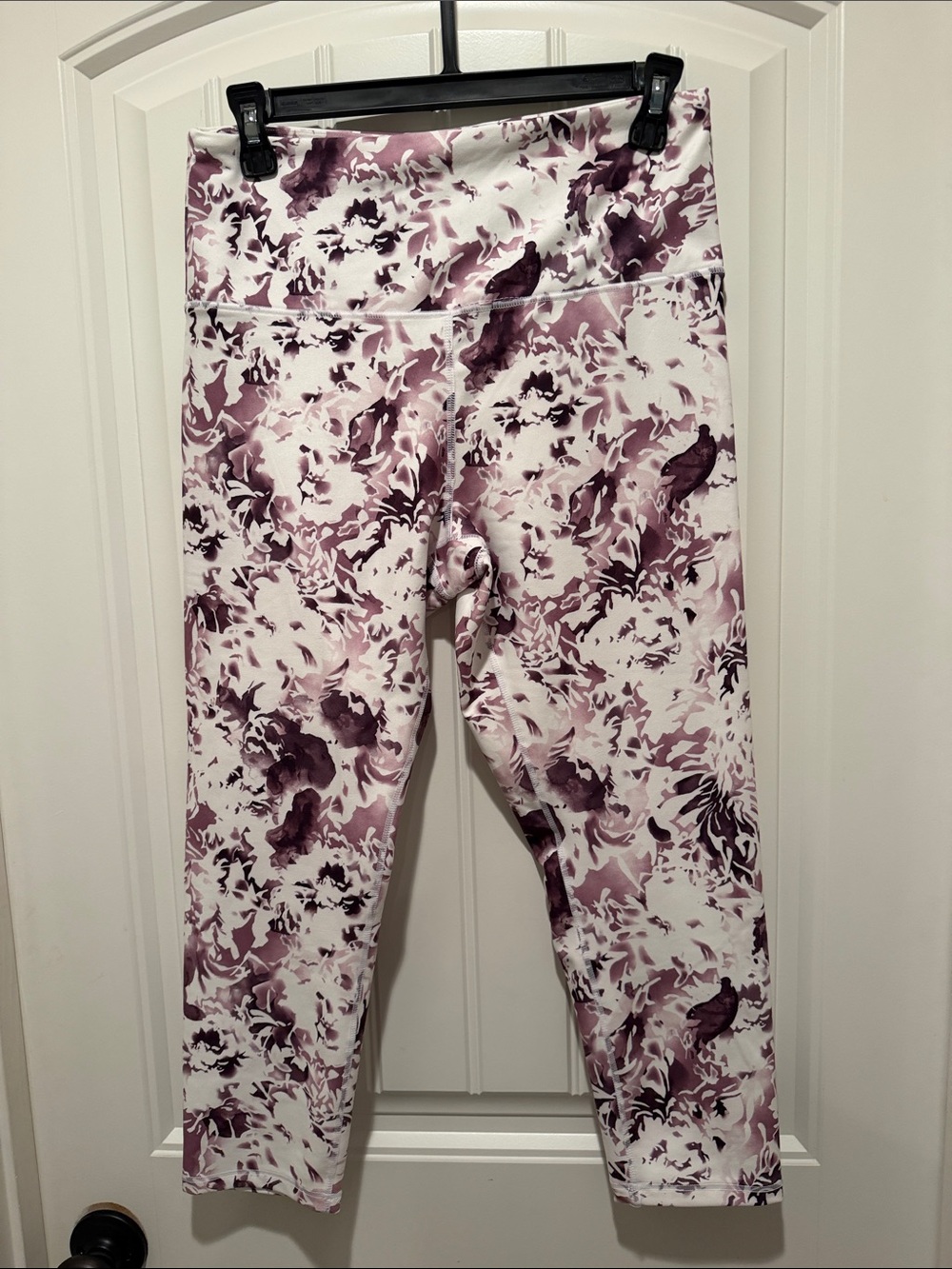 Balance Collection White and Mauve Floral Leggings